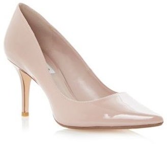 Dune Natural 'Alina' pointed toe mid heel court shoe