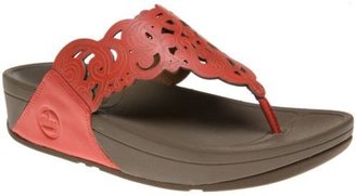 FitFlop New Womens Orange Flora Leather Sandals Comfort Slip On
