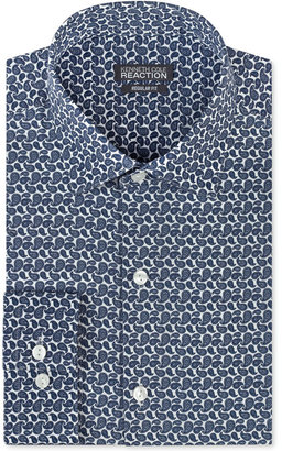 Kenneth Cole Reaction Navy Paisley Pattern Dress Shirt