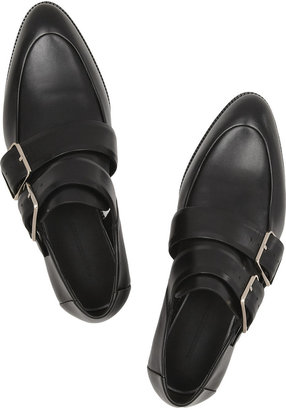 Alexander Wang Double monk-strap cutout leather loafers