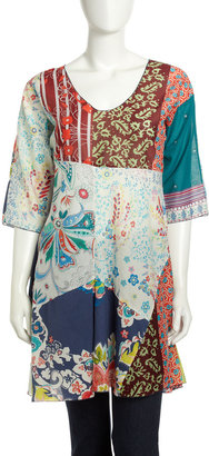 Johnny Was Patchwork Voile A-line Tunic