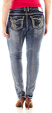 JCPenney Ariya 5-Pocket Embroidered Skinny Jeans - Plus