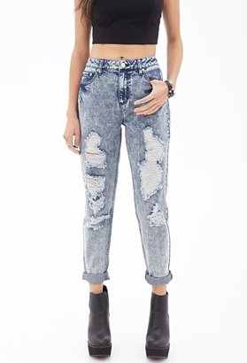 Forever 21 High-Waisted - Distressed Jeans