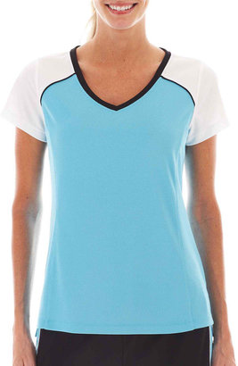 JCPenney Made For Life Short-Sleeve Colorblock Mesh Tee