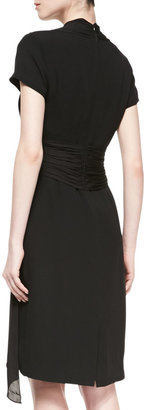 Catherine Deane Mora Silk Draped Dress, Black