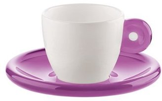 Guzzini Pair of purple espresso cups and saucers