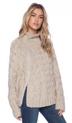 Free People Cable Zipper Cape