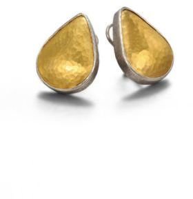 Gurhan 24K Yellow Gold & Sterling Silver Teardrop Button Earrings