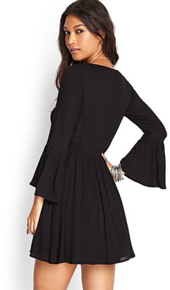 Forever 21 Peasant-Style Fit & Flare Dress