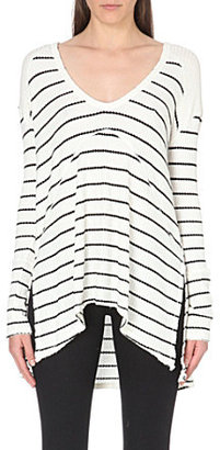 Free People Striped stretch-jersey top