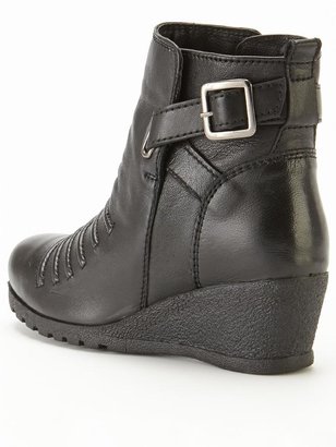 Lotus Division Leather Low Wedge Ankle Boots