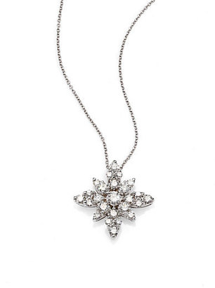 Roberto Coin Tiny Treasures Diamond & 18K White Gold Snowflake Pendant Necklace