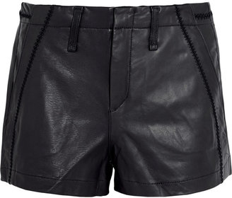Rag and Bone 3856 Rag & bone JEAN Pointelle-trimmed leather shorts