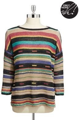 Lord & Taylor Aztec Striped Sweater