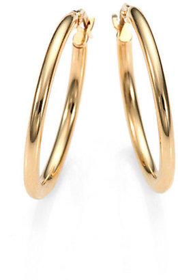Roberto Coin 18K Yellow Gold Oval Hoop Earrings/1"