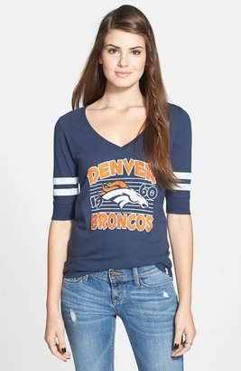 47 Brand 'Broncos' Stripe V-Neck Graphic Tee (Juniors)