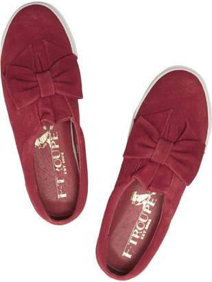 F-Troupe Finds + bow-embellished suede slip-on sneakers