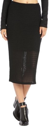 Wyatt black crochet lace midi skirt