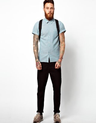 ASOS Shirt In Short Sleeve With Linen Mix