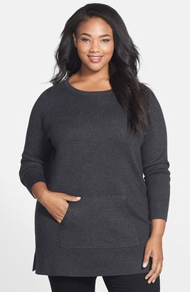Caslon Pocket Tunic Sweater (Plus Size)