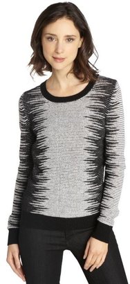 Society by Top Secret Society black and white 'Chicago' cashmere blend crewneck sweater