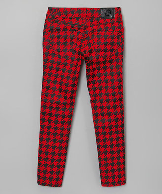 Dollhouse Red & Black Houndstooth Jeans - Toddler & Girls