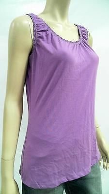 Merona NEW Womens S Cotton Cami Tank Top Pull Over Scoop Neck Ruffle CHOP 2NSCz1