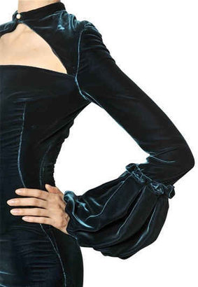 Alexander McQueen Boule Sleeve Viscose Silk Velvet