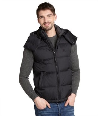 Burberry black quilted 'Crosby' hooded vest
