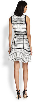 Rebecca Taylor Paneled Tweed Zip-Front Dress