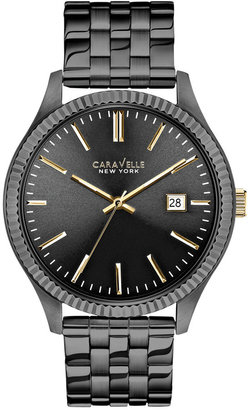 CARAVELLE NEW YORK Caravelle by Bulova Men's Gray Ion-Plated Stainless Steel Bracelet Watch 41mm 45B120