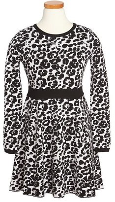 Milly Minis Cheetah Jacquard Knit Dress (Toddler Girls, Little Girls & Big Girls)