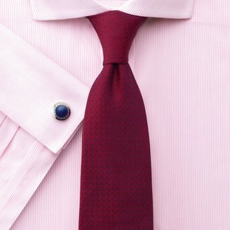 Charles Tyrwhitt Pink rich twill stripe non-iron cutaway Classic fit shirt