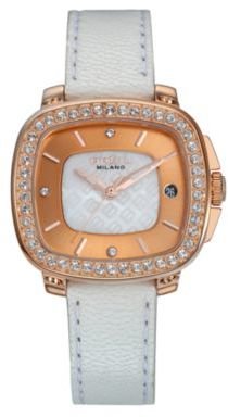 Breil Milano Capital Rose Goldtone Stainless Steel, Crystal & Leather Strap Watch