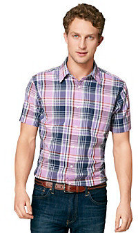 Arrow Men's Orchid Short Sleeve 'Bright Madras' Buttondown Shirt