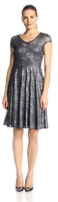 Only Hearts Club 442 Only Hearts Women's Piece Of My Heart Silver Plated Cap Sleeve Dress