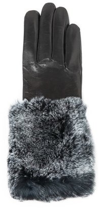 Carolina Amato Fur Cuff Leather Gloves