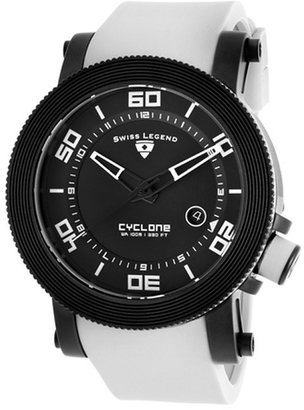Swiss Legend Cyclone White Silicone Black Dial White Accents