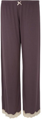 Eberjey Purple Godiva Lace Trim Pyjama Trousers