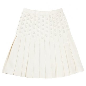 Chanel Ecru Silk Skirt