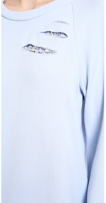 Jay Ahr Crystal Slashed Sweatshirt