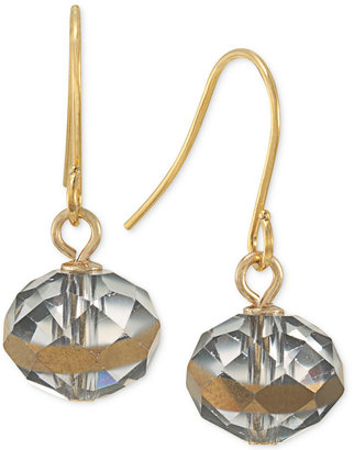 Carolee Gold-Tone Striped Faceted Bead Drop Earrings