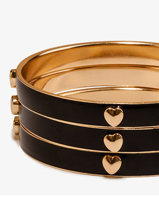 Forever 21 Lacquered Heart Bangle Set