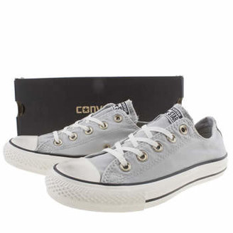 Converse womens light grey all star oxford well worn trainers