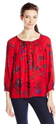 Lucky Brand Women's Londynn Printed Peasant Top