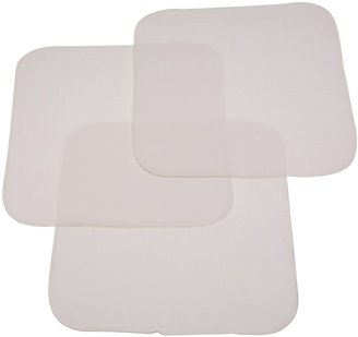 Carter's Keep Me Dry Flannel Lap Pads, White, 3 Pack