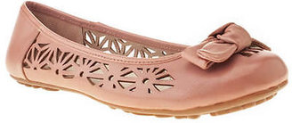 Hush Puppies Lena Womens Pale Pink Leather Cut Out Detail Pumps Flats Shoes