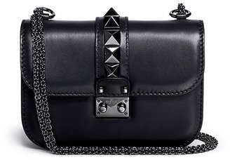 'Rockstud Noir' small leather chain bag