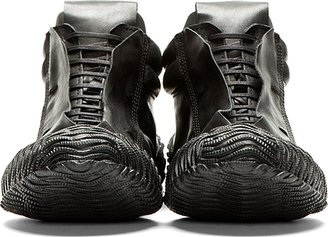 MA Julius Black Leather Wave Tread Sneakers