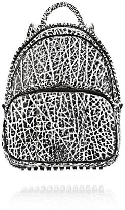 Alexander Wang Dumbo Backpack In White And Black With Rhodium